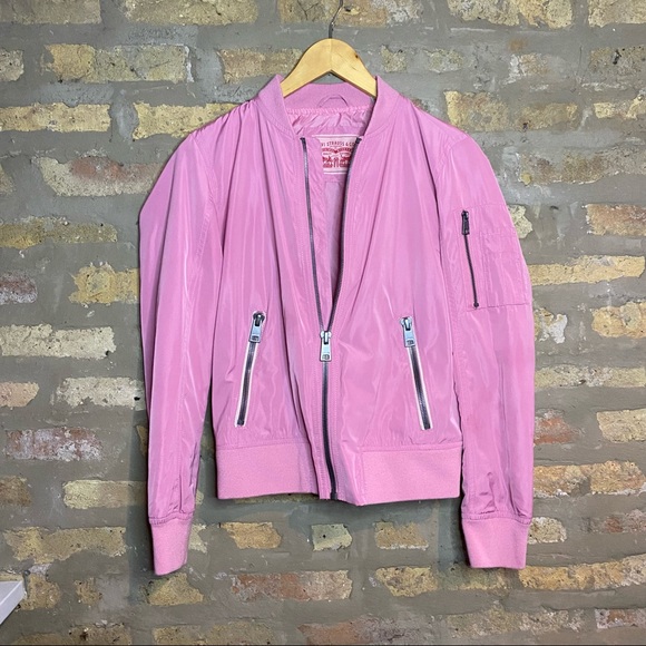 LEVI STRAUSS ~ Pink Bomber Nylon Lightweight Jacket - Picture 6 of 11